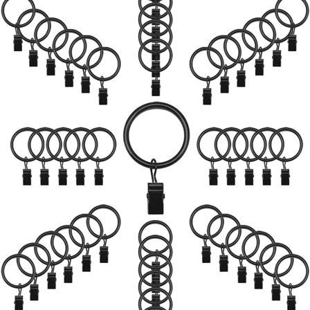 50 kappaleen verhosilmukkasarja, verhosilmukat, pidike, sisähalkaisija 32 mm, ulkohalkaisija 39 mm