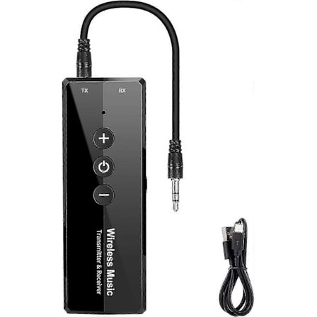 Bluetooth 5.0 Sändare 3-i-1, Portabel Trådlös Bluetooth Adapter, Uppladdningsbar Bluetooth Sändare för TV, Bluetooth Ljudmottagare för Bilstereo