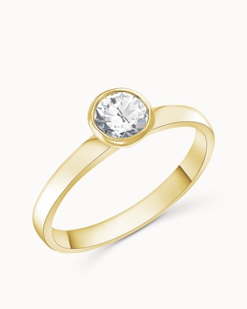 Solitärring Awa 18K Gulguld Naturlig Diamant 0.30 Carat - Förlovningsringar & Vigselringar hos Vanbruun