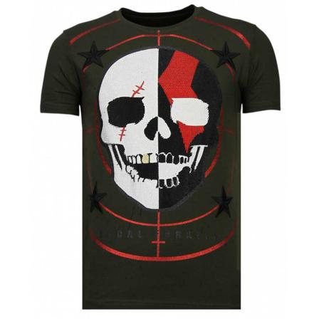 Local Fanatic God Of War Rhinestone - T shirt - 13-6231K grön, Herr, Herr, Storlek: L
