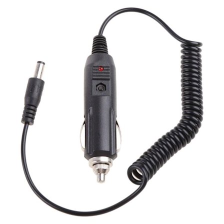 Svart Bil Auto Fordonsladdare för DC 12V 5.5X2.1mm Strömadapter Sladd för DC-uttag Infällbar Kabel Med Säkring Lättvikt