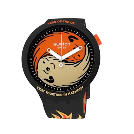 Kello - SWATCH - OX ROCKS 2021! - 47mm - Vedenkestävä 30m - Yin ja Yang -kello