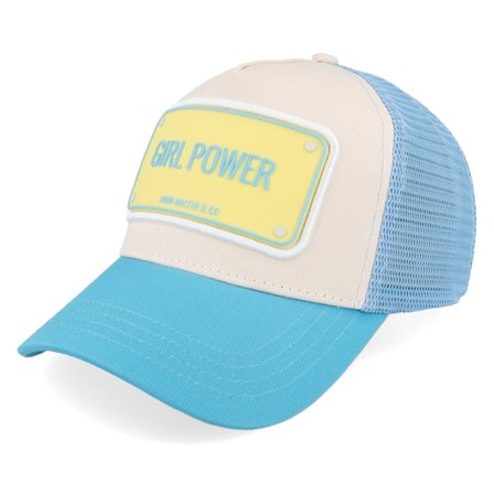 John Hatter & Co - Blanc trucker Casquette - Girl Power White/Blue A-Frame Trucker @ Hatstore