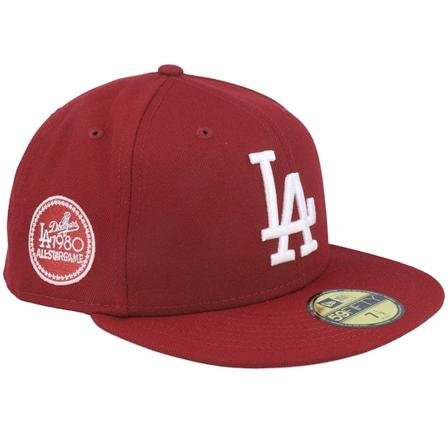 New Era - MLB Červená fitted Kšiltovka - Los Angeles Dodgers Squad 59FIFTY Cardinal/White/Pink Fitted @ Hatstore
