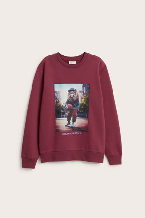 Kappahl | Sweatshirt med tryck Vinröd 146/152 | Vinröd