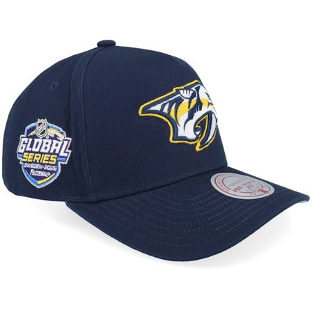 Mitchell & Ness - NHL Azul adjustable Boné - Hatstore Exclusive x Nashville Predators Global Series Navy A-frame Adjustable @ Hatstore