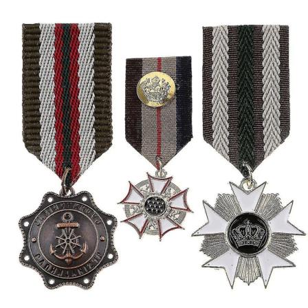 5x årgang unisex militærmedalje Hærens merker Stjernebrosjenål smykkestil 1(5 stk)