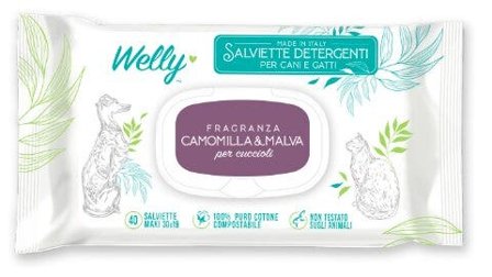 Welly Salviette Detergenti Camomilla & Malva Per Cani E Gatti 40