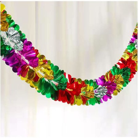 2 st vridna glittergirlander, 2 m långa, färgade julgirlander