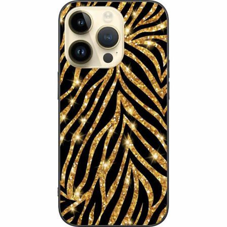 Apple Iphone 14 Pro Svart Skal Gold & Glitter