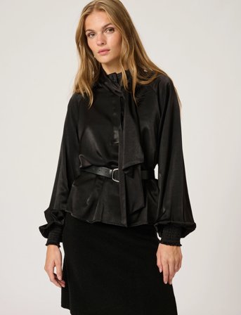 My Essential Wardrobe Estellemw Scarf Blouse - Black - 36