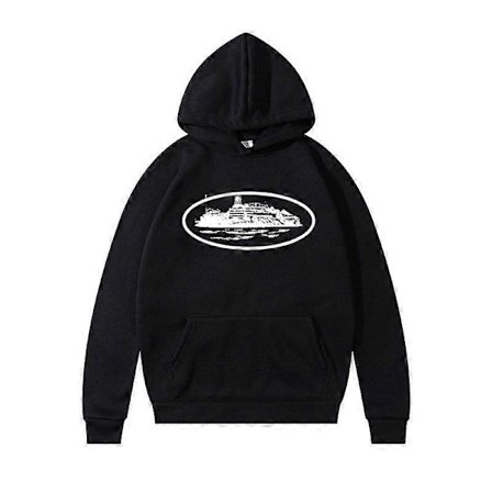 Mote Corteiz Devil Island trykt hettegenser High Street Herre Trendy Hettegenser