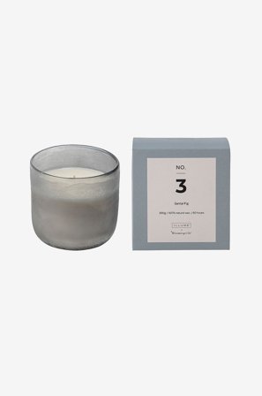 ILLUME x Bloomingville - NO. 3 - Santal Fig Duftlys, Naturlig voks - Blå - Duftlys & duftpinde - Fra Homeroom