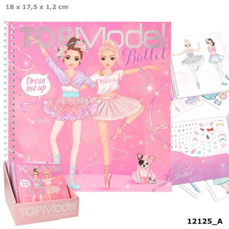 Top Model Pyssel Bok Dress Me Up Ballet Balett 2022 Rosa Med Sti