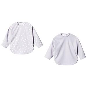 Buddy & Hope 2-Pack Gray Polka Dots Sleeved Bib One Size - Baby feeding - One size - Grey - Junge