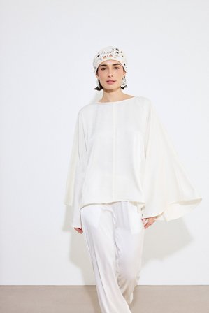 NA-KD Blouse style cape fluide - - OffBlanc - Medium/Large