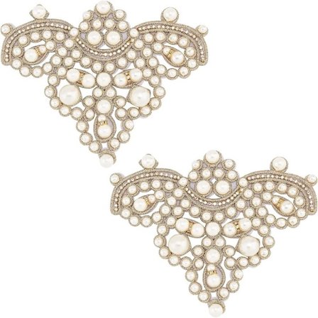 Perlesko-lapper, påsydd med Rhinestone-etterligning, perleglitter