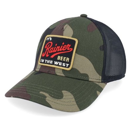 American Needle - Camo trucker Keps - Rainier Twill Valin Ptch Camo/Black Trucker @ Hatstore