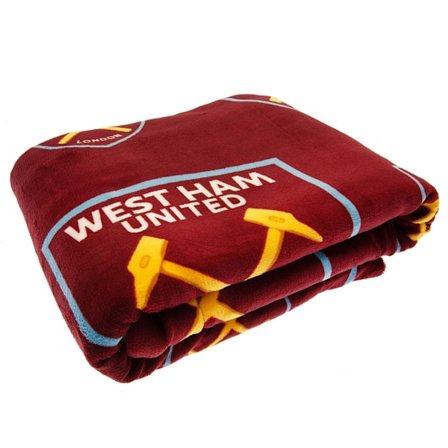 West Ham United FC Sherpa Fleece Crest filt En Storlek Claret