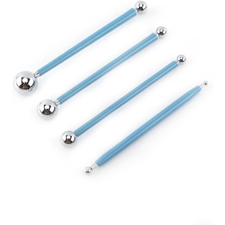 Nye hulforme kugleværktøj dobbeltsidet 8 kugler rustfrit stål punktformningsværktøj lerfordybning DIY keramik keramiske udskæringsværktøjer