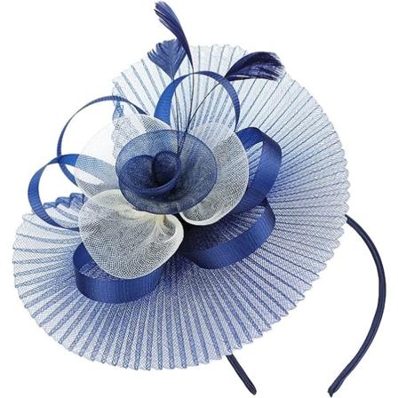 Marineblå - Parykk Dame Hibi Bryllup Fjær Hodeplagg med blomster og fjær Elegant pannebånd og hårklips for cocktail te-selskap kvelds seremoni brud