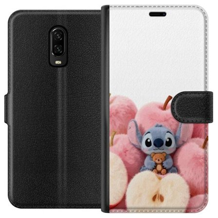 Kompatibel Tegnebogsetui til OnePlus OnePlus 6T Farverig collage med futuristiske pigegruppe karakterer, hjerter og glitter i moderne pop og k pop æs