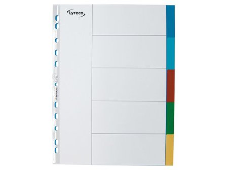 LYRECO Plastregister otryckta A4 5-flik flerfärgad - Lyreco - Kontorsmaterial - Pärmar och register - Plastregister - Otryckta