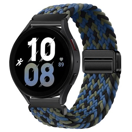 20mm 22mm Flätat Nylonarmband kompatibelt med Samsung Galaxy Watch 6 5 4 Magnetiskt Armbandsbälte Huawei Watch 4 Pro/GT3 Pro Amazfit GTR4 Band