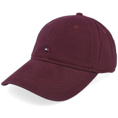 Tommy Hilfiger - Svart unconstructed Keps - Th Flag '85 Soft 6 Panel Deep Burgundy Dad Cap @ Hatstore