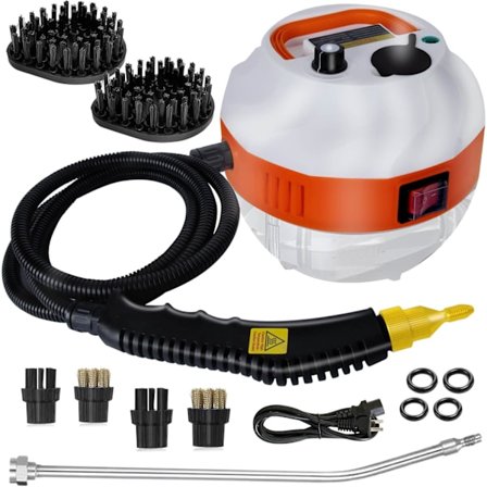 Höyrypuhdistin 2500W korkeapainehöyrypuhdistin puhdistukseen, kädessä pidettävä höyrypuhdistin, 1000 ml kannettava höyrypuhdistus kotikäyttöön, 