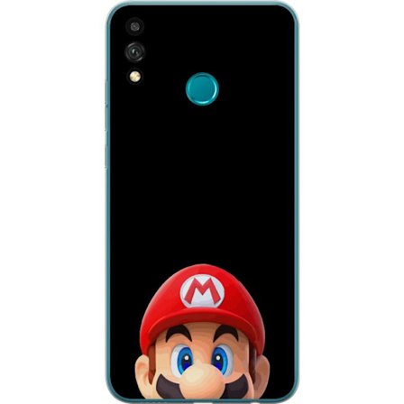 Yhteensopiva Puhelinkuori Honor Honor 9X Lite Mario muotokuva, jossa on ikoninen punainen lippalakki mustaa taustaa vasten, minimalistinen peliaihe tÃ