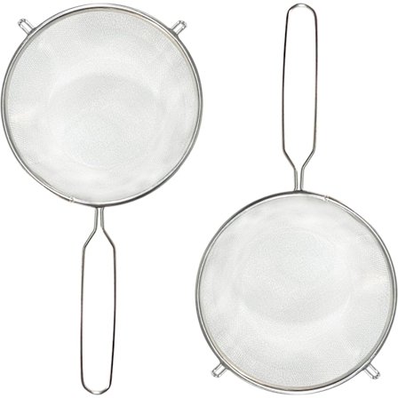 Kjøkken rustfritt stål sil finmasket matsil med håndtak, melsikt sil sikt