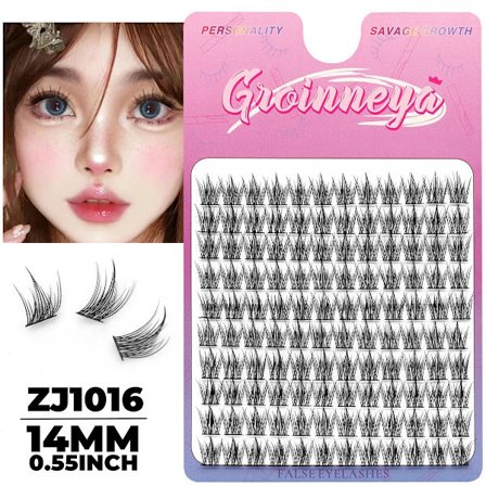 GROINNEYA Falska Ögonfransar Cat Eye 60/120 Individuella Remmar Naturligt Utseende DIY Ögonfransförlängningar för Hemmabruk