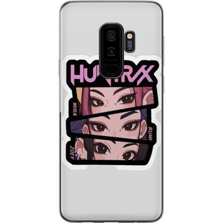 Yhteensopiva Puhelinkuori Samsung Galaxy S9+ K-pop-inspiroitunut futuristinen tyttöryhmä neonvaloissa ja kosminen sci-fi-kohtaus