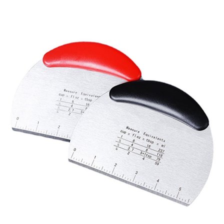 Deigskrape i rustfritt stål, plastdeigskrape, 2 stk Deig Cu