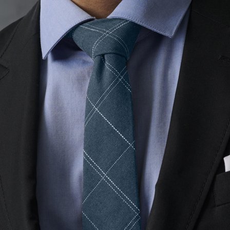 Cravate au look denim bleu pour hommes - Cravates slim - pour Hommes - Tailor Toki