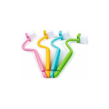 Arc Toiletbørste Buet Hoved Rengøringsbørste til Sanitære Hjørner 4-pak (Gul, Blå, Grøn, Pink)