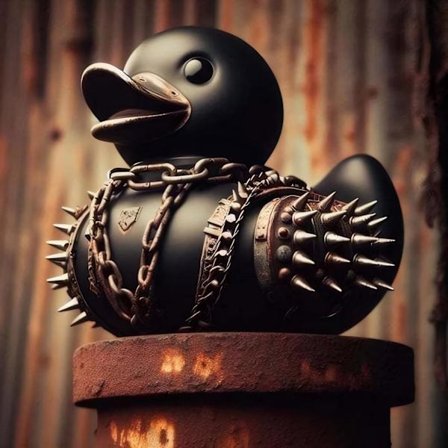 Punk Duck Goth Resin Duck - Garasjesett, Unike gotiske samleobjekter, Vinyl Gummi Nyhet Ornament Mørk Satanisk And Figur for Skrivebord (Punk Duck)