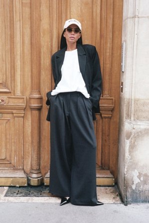 NA-KD weite Anzughose mit hoher Taille - Business Hosen - Schwarz - EU 36