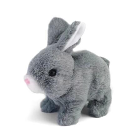 Elektrisk plys kanin hopper hoppe interaktivt udstoppet bunny legetøj børnegave, kan gå og snakke Grey