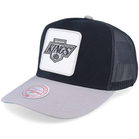Mitchell & Ness - NHL Musta trucker Lippis - Los Angeles Kings Truck It Vintage Black/Grey A-frame Trucker @ Hatstore