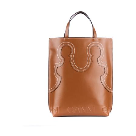 Ganni, Tote Bags Bruin, Dames, Maat:ONE Size,leer
