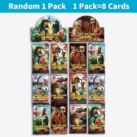 Brainrot Card Tilfældig italiensk Brainrot Collection Card Tung Tung Tung Sahur Tralalero Tralala Kort Brætspil Trading Carte Legetøj