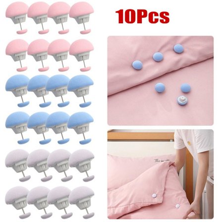 10 st Anti-Slip svamp Lakan Quilt Clip En nyckel för att låsa upp vit - spot sales