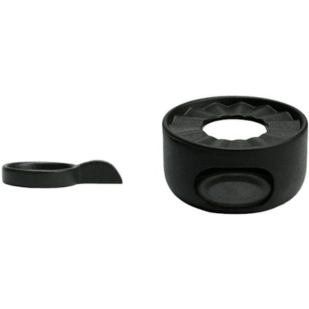 Keramisk Tekande Varmer med Ske Kaffe og Te Varmer med Lysestage til Opvarmning Kaffe Tekande Varmer (Sort)