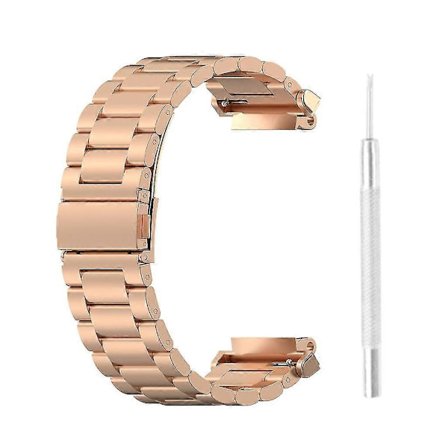 Metallinen kellon ranneke ruuvimeisselillä Amazfit For T Rex 2 -älykellon rannekkeeseen (FMY) Ruusukulta