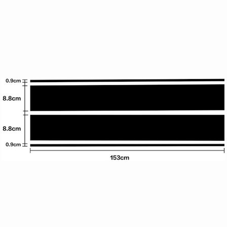 Racing Bonnet Klistermærker, 2 Stykker Vinyl Striber, Sort, Holdbar og Letvægt