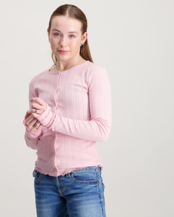 Kids ONLY KOGSALSA LIFE L/S CARDIGAN JRS Rosa Tröjor Tjej - Kids Brand Store