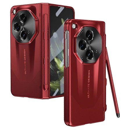 Kompatibel med OnePlus Open Case Hærdet Glas Film Hængsel Beskyttelse PC Cover med Stylus/Stylus Slot-lingling}