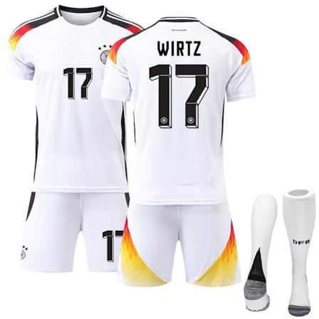 UEFA Euro 2024 Tyskland hjemmebane barnedrakt nr. 17 WIRTZ No.17 WIRTZ 28